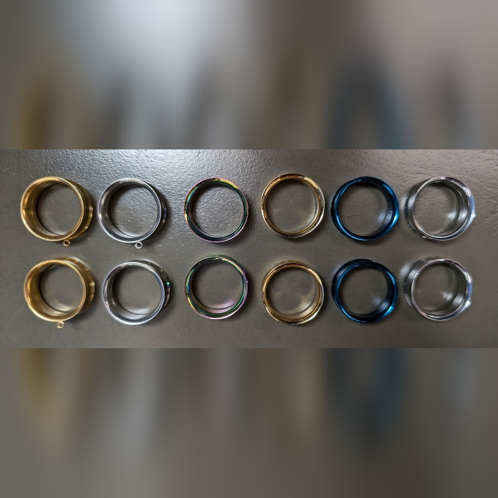 6 Pairs 25 mm (1 inch) Stainless Steel Ear Tunnels
